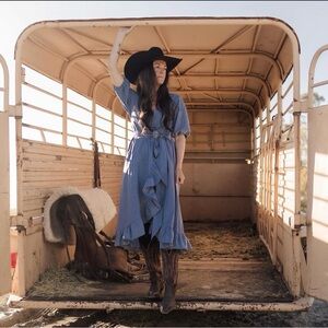 NWOT Western Raffle Wrap Dress Handmade in USA